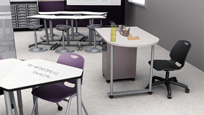 Middle/High School Collaborative Classroom with Desks - Alt View 1